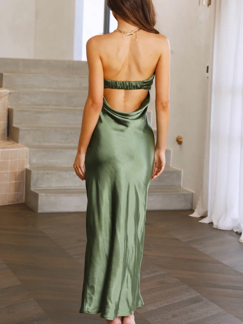Hello Molly Strapless Satin Maxi Dress - Picture 2 of 6
